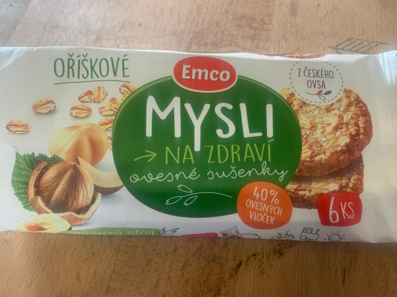 Фото - Mysli na zdraví ovesné sušenky oříškové bez palmového tuku Emco