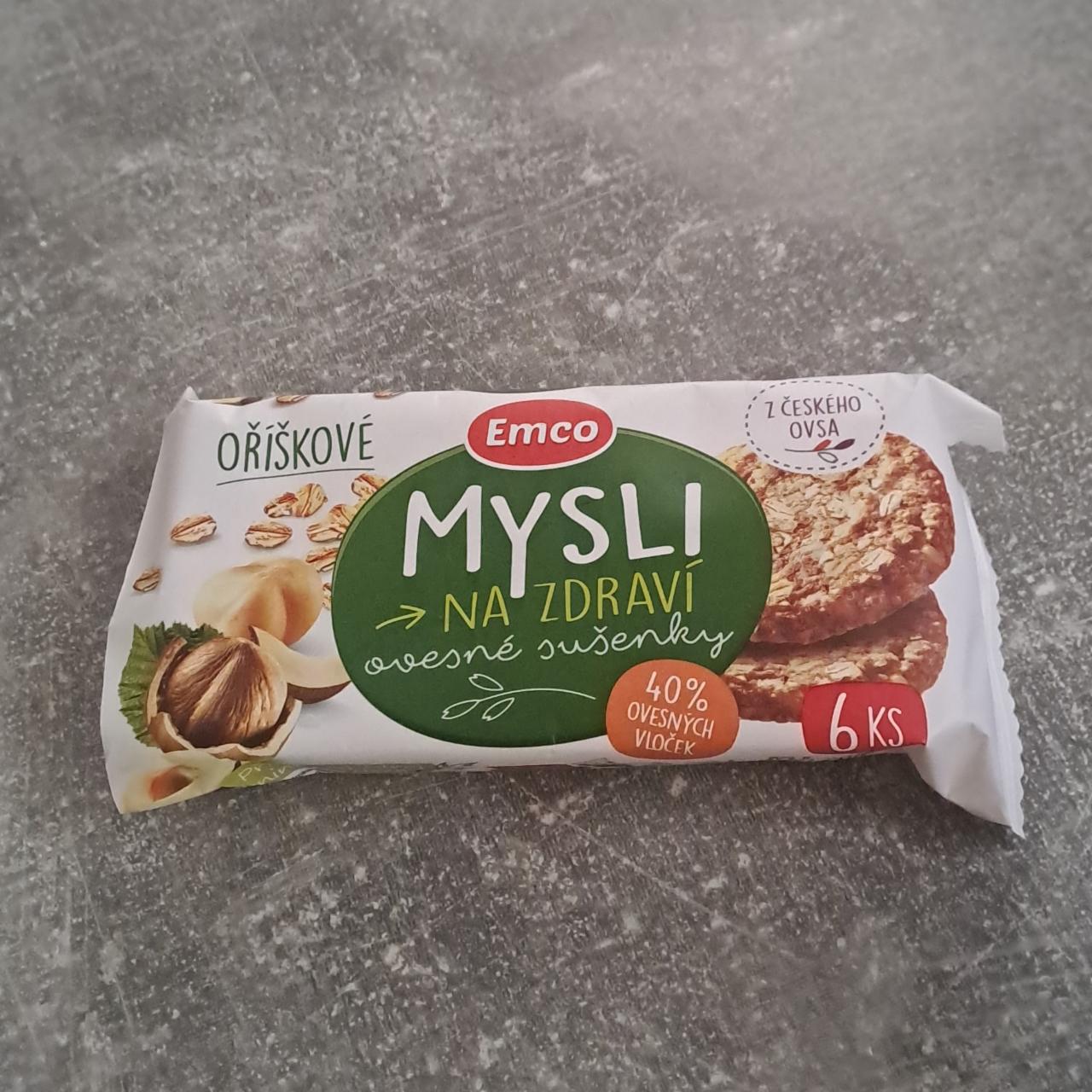 Фото - Mysli na zdraví ovesné sušenky oříškové bez palmového tuku Emco