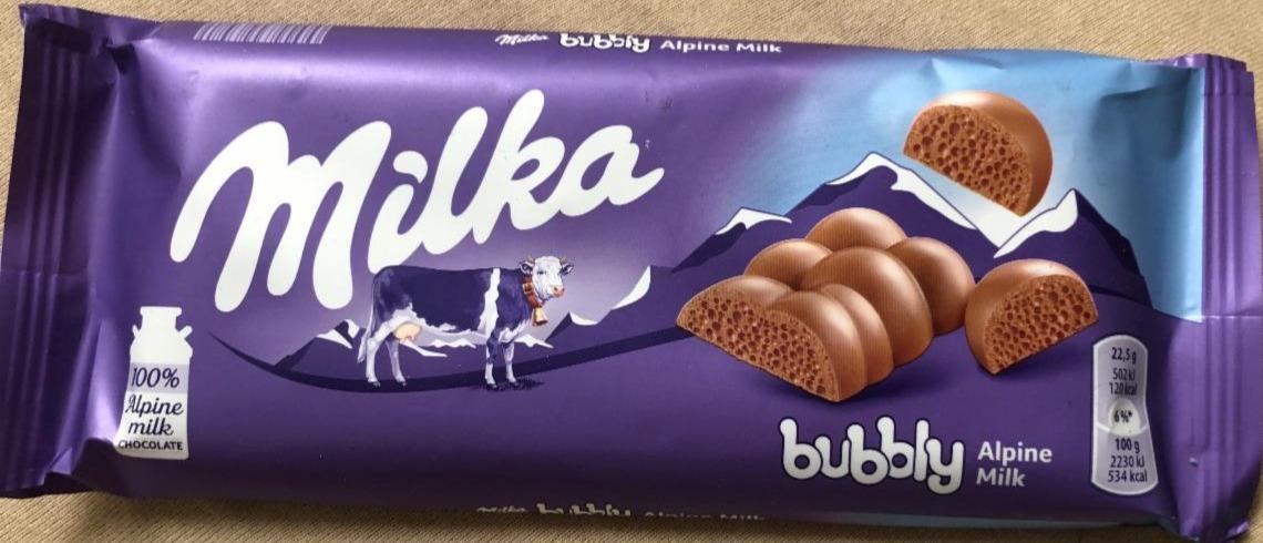 Шоколад Milka bubbly White молочный с пористым белым