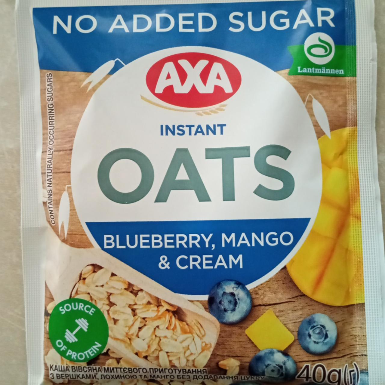 Фото - Instant oats blueberry, mango, cream no sugar Axa