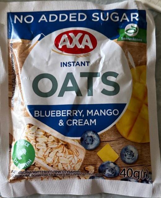 Фото - Instant oats blueberry, mango, cream no sugar Axa