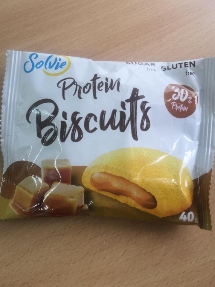 Фото - печенье протеиновое с белково-кремовой начинкой карамель без сахара Protein Biscuits Solvie