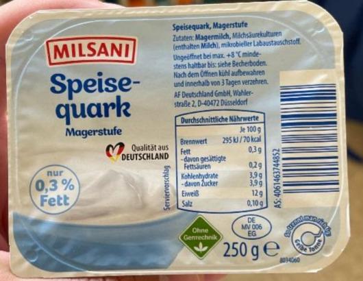 Фото - Speise-quark Magerstufe Milsani