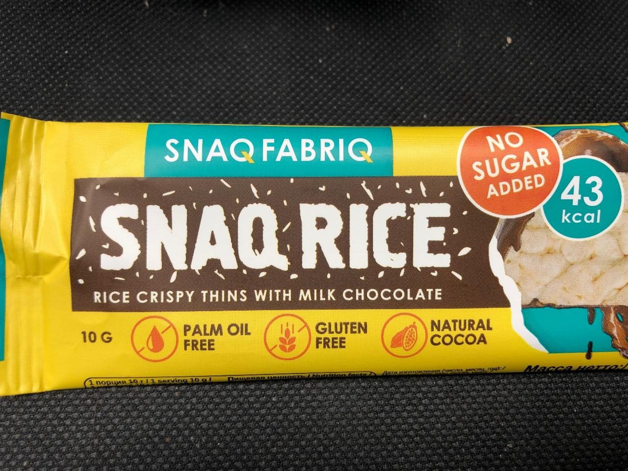 Фото - Rice crispy thins with milk chocolate Snaq Fabriq