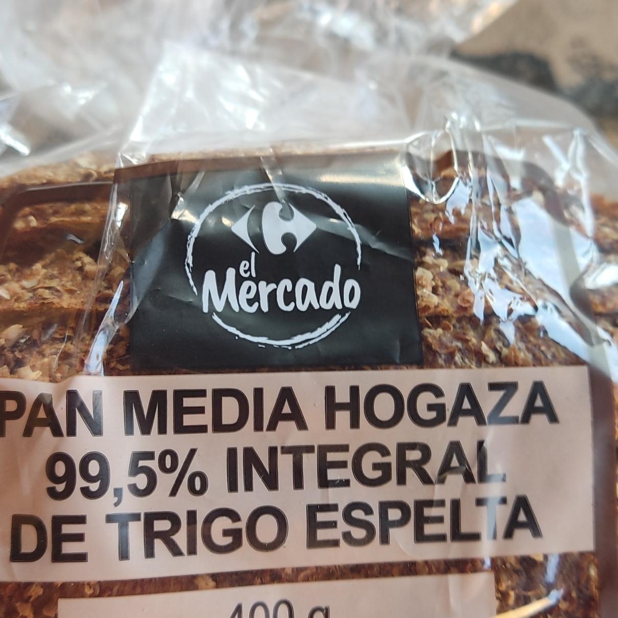 Фото - Pan media hogaza 99,5% integral de trigo espelta Carrefour el Mercado