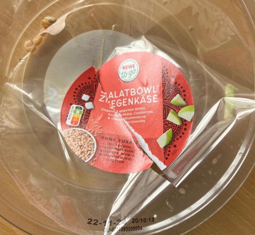 Фото - SalatBbowl ziegenkäse Rewe to go