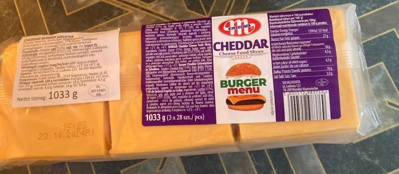 Фото - Сыр плавленый Чеддер Cheddar Burger Menu Mlekovita