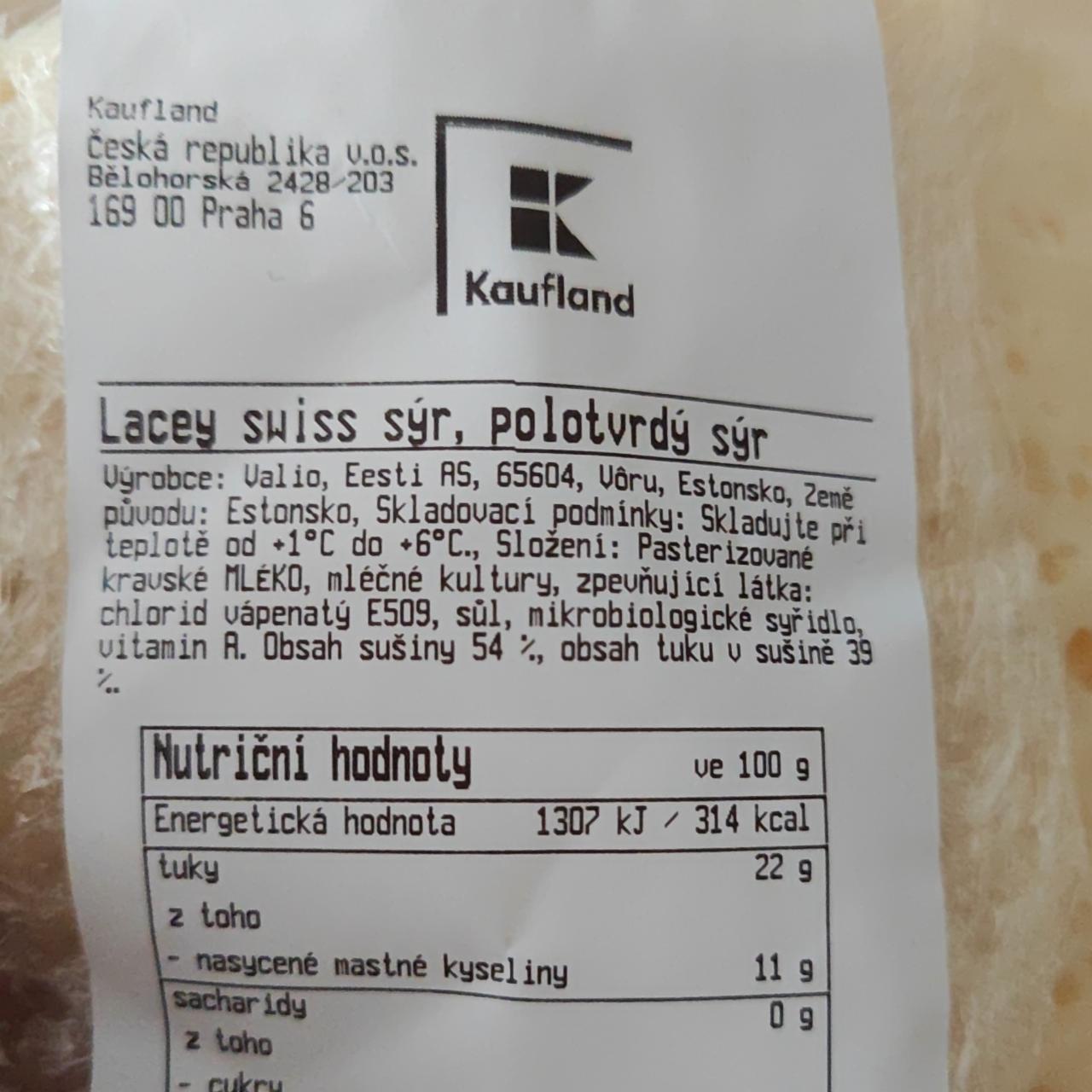 Фото - Lacey swiss syr polotvrdý sýr Kaufland