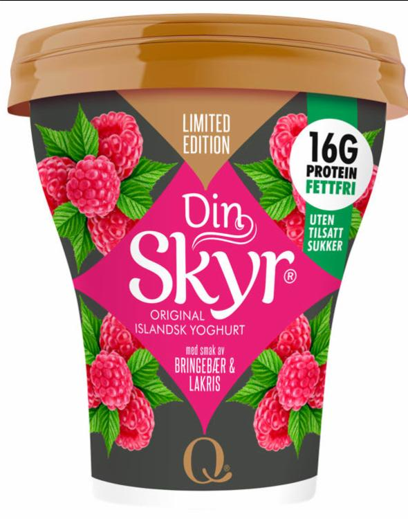 Фото - Din Skyr bringebær&lakris Limited Edition