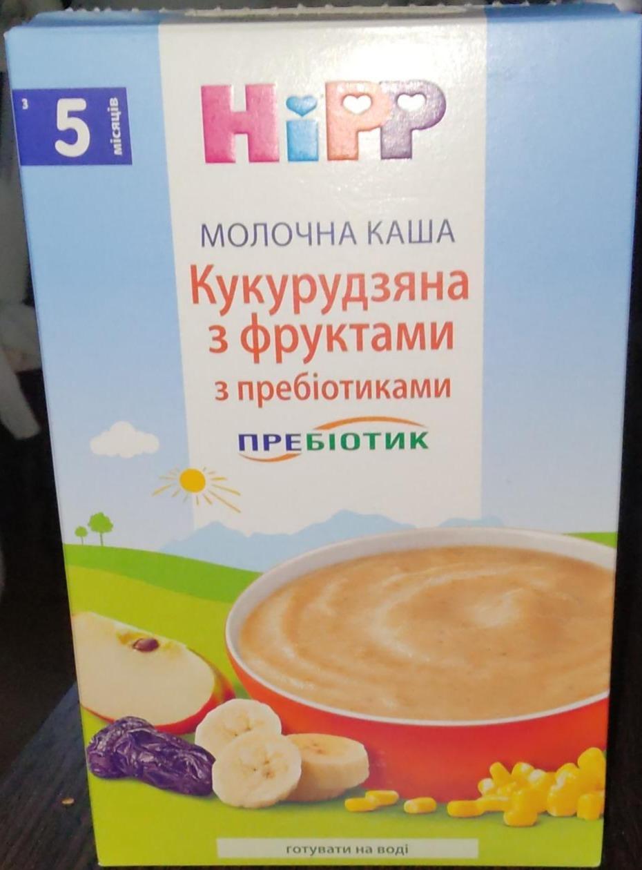 Фото - Молочная каша кукурузная с фруктами с пребиотиками Hipp