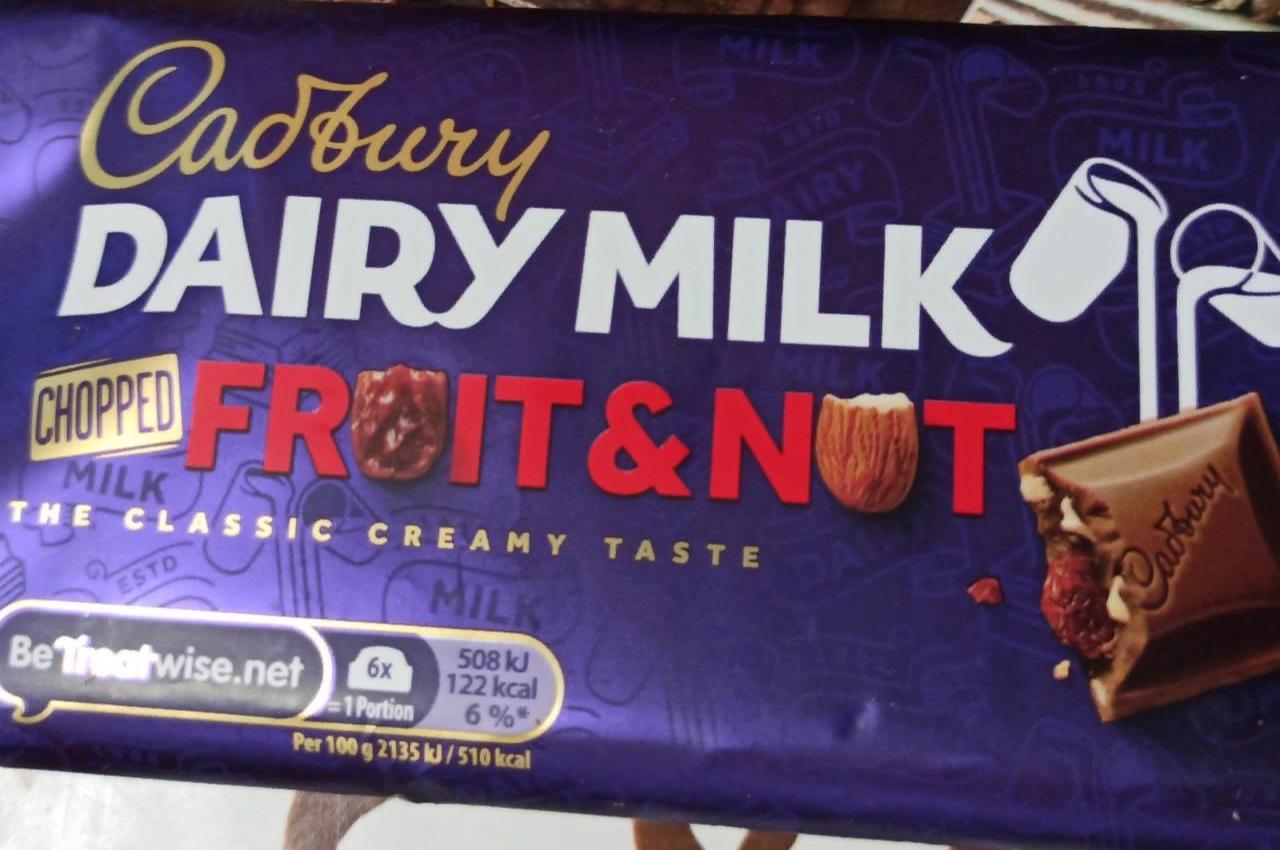 Фото - Dairy milk fruit&nut Cadbury