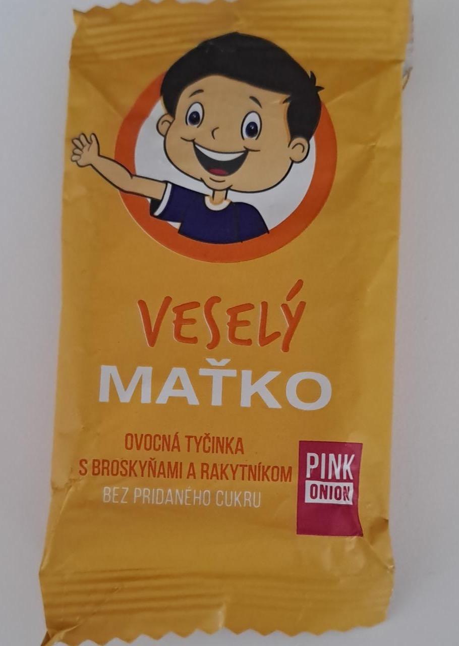 Фото - Veselý maťko ovocná tyčinka s broskyňami a rakytníkom Pink Onion