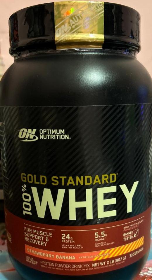 Фото - Протеин со вкусом клубника-банан Whey Gold Standard 100% Strawberry-Banana Optimum Nutrition