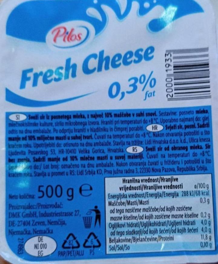 Фото - Fresh cheese 0.3% Pilos