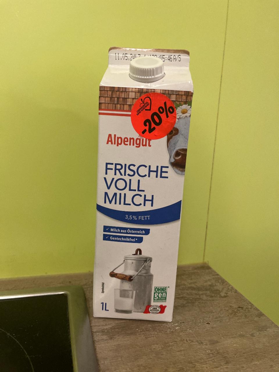 Фото - Frische voll milch 3.5% Alpengut