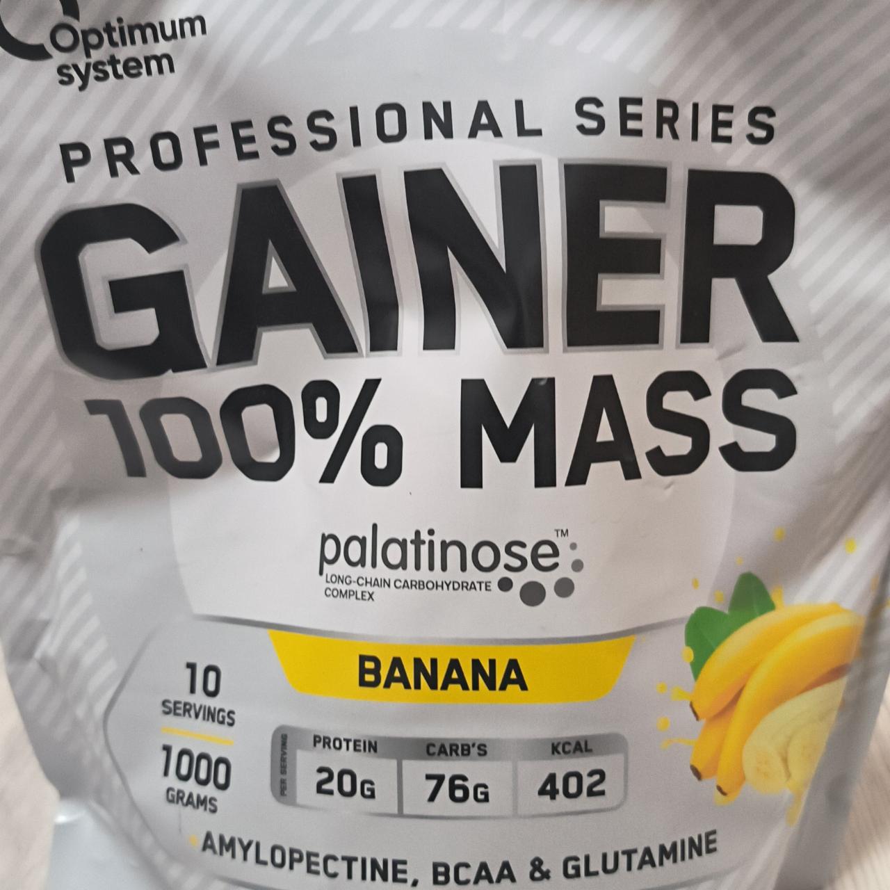 Фото - Gainer 100% Mass banana Optimum system