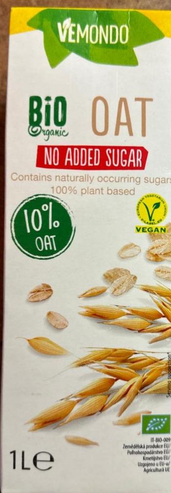 Фото - Oat no added sugar 10% oat bio organic Vemondo