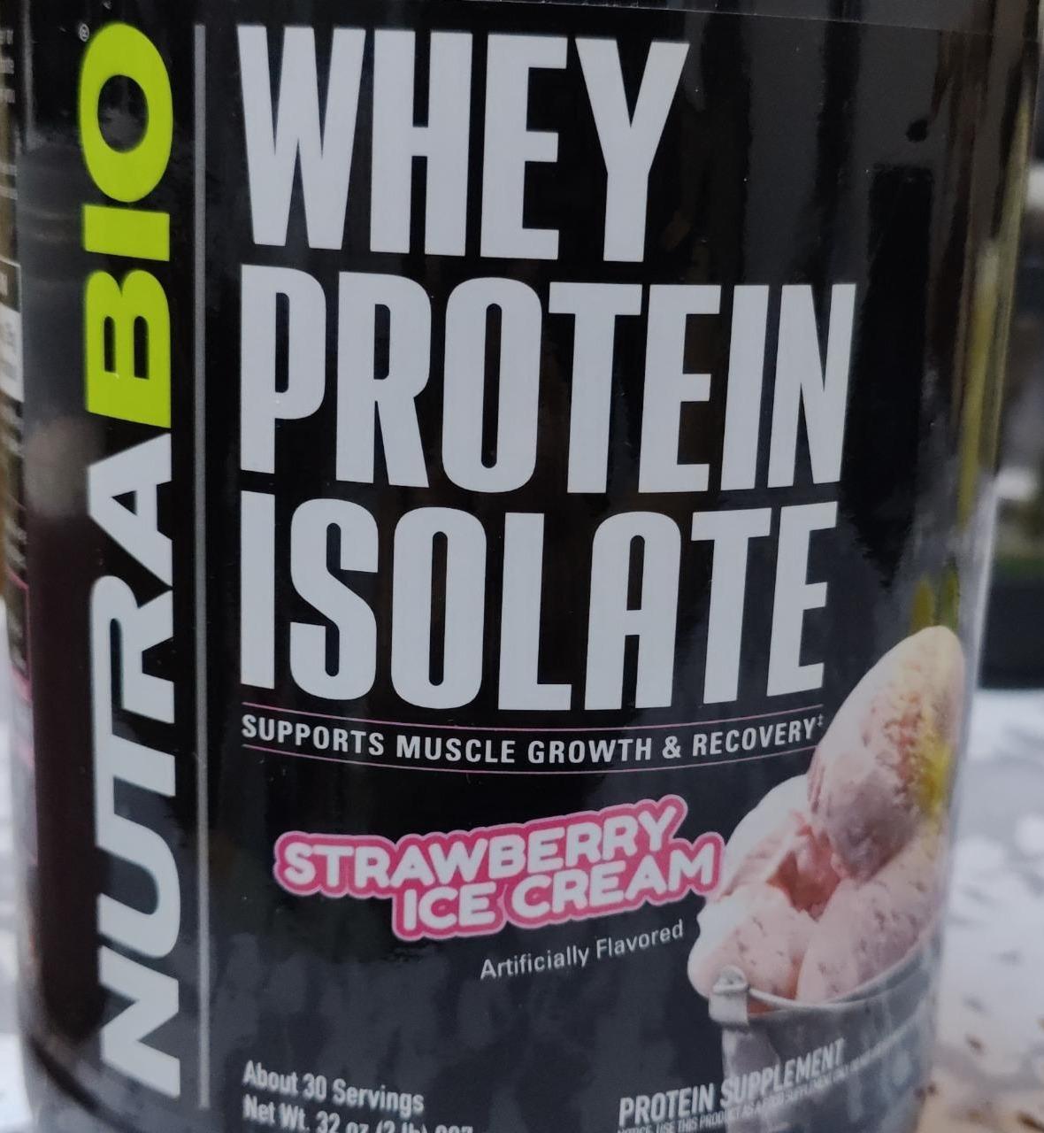 Фото - Whey protein isolate strawberry ice cream NutraBio