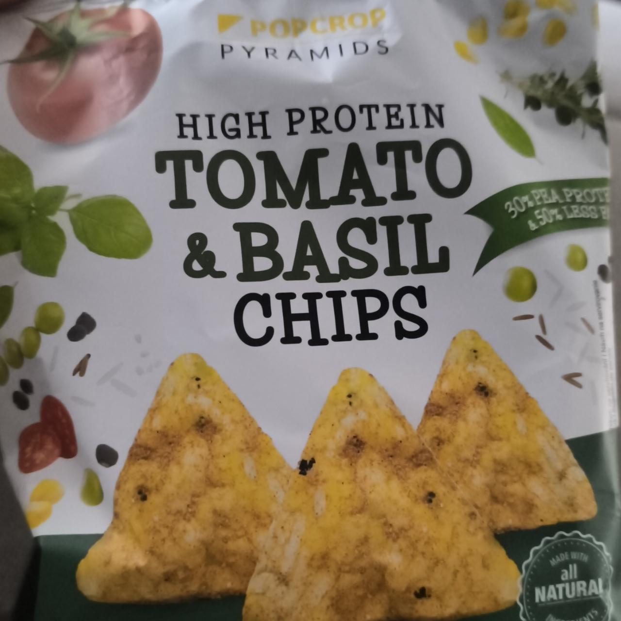 Фото - Chips high protein tomato&basil Popcrop Pyramids